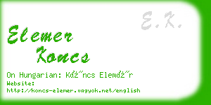 elemer koncs business card